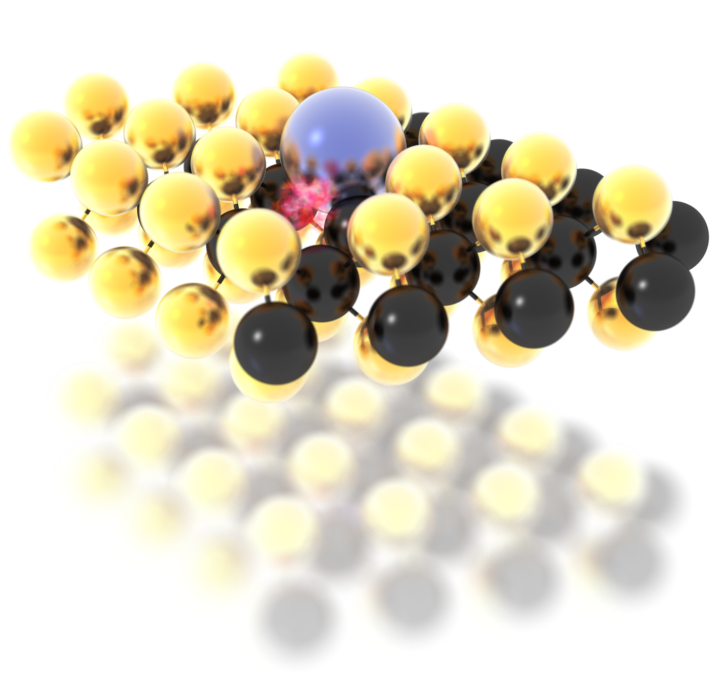 Sulfur vacancy in molybdenum disulfide doped with cobalt.